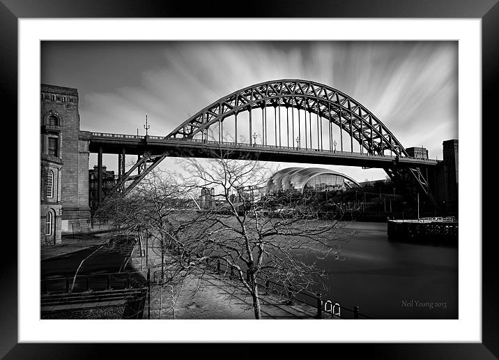 Tyne Bridge Framed Mounted Print by Neil Young