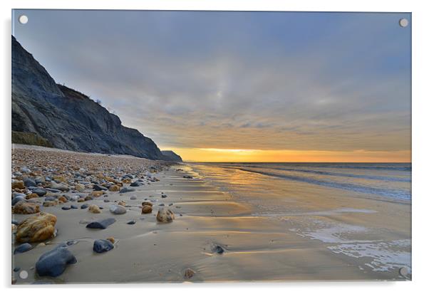 Dorset: Charmouth Beach Acrylic by Rob Parsons