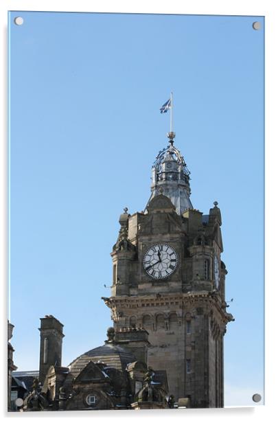 Balmoral Clock Tower Edinburgh Acrylic by Sam Anderson