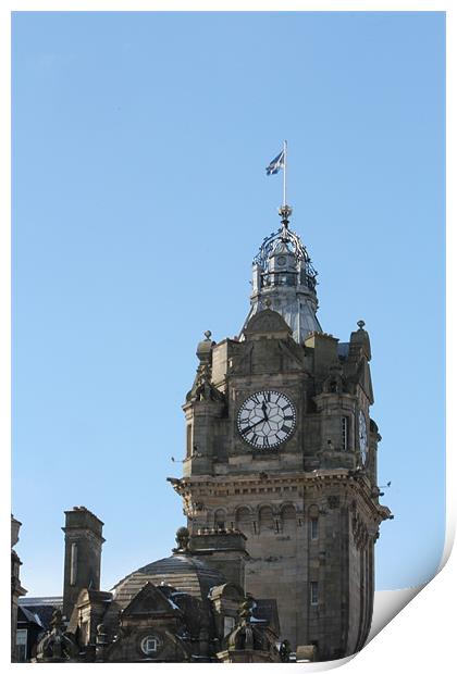 Balmoral Clock Tower Edinburgh Print by Sam Anderson