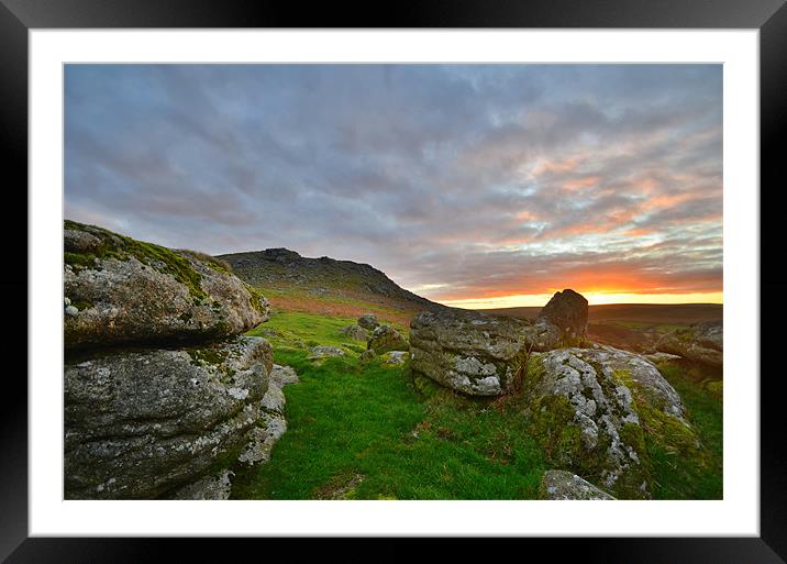 Dartmoor: Sunrise at Sheepstor Framed Mounted Print by Rob Parsons