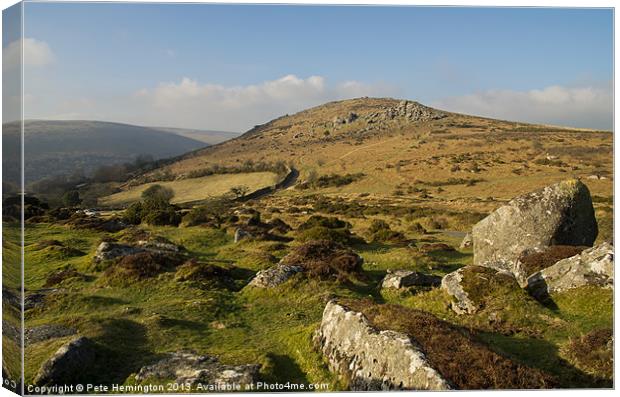 Chinkwell Tor and Bell Tor Canvas Print by Pete Hemington