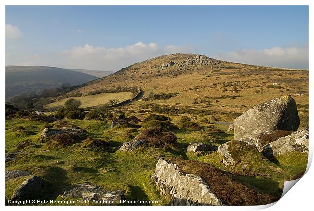 Chinkwell Tor and Bell Tor Print by Pete Hemington