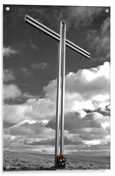 Memorial Cross. Acrylic by mary stevenson