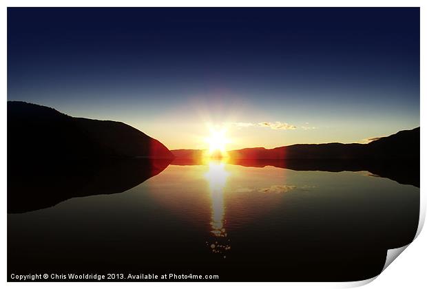 Glorious Norwegian Sunset Print by Chris Wooldridge