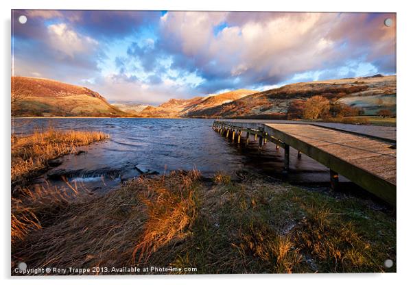 Llyn Nantlle Uchaf with jetty Acrylic by Rory Trappe
