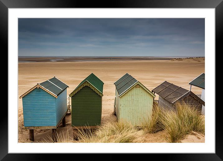 Beach Huts Wells next the sea Norfolk Framed Mounted Print by Oxon Images