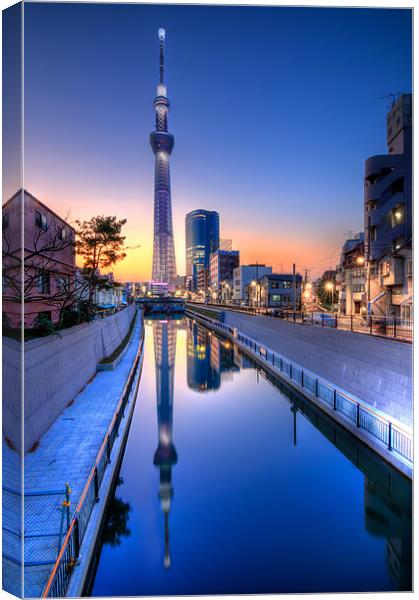 Tokyo Skytree Reflected Canvas Print by Duane Walker