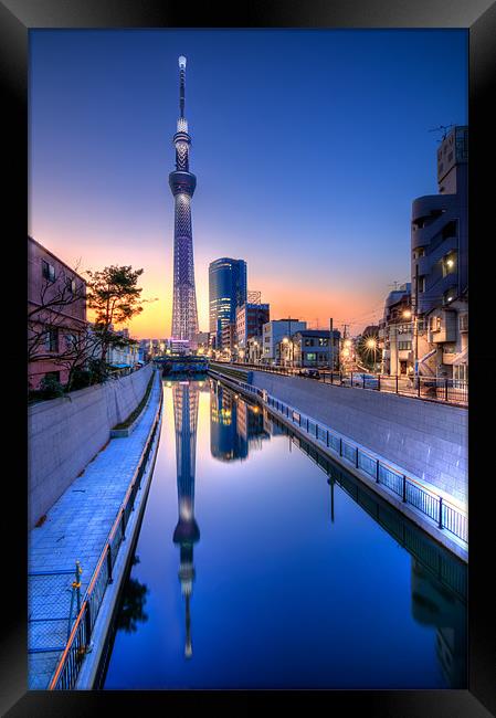 Tokyo Skytree Reflected Framed Print by Duane Walker