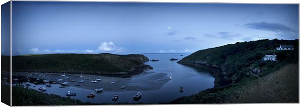 MOONRISE OVER SOLVA Canvas Print by Anthony R Dudley (LRPS)