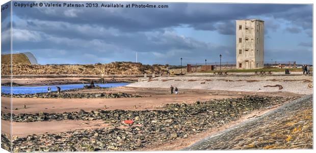 Low Tide At Irvine Harbour Canvas Print by Valerie Paterson