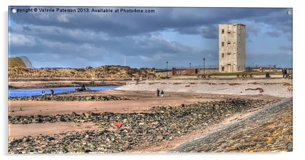 Low Tide At Irvine Harbour Acrylic by Valerie Paterson