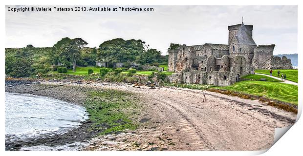 Inchcolm Abbey & Beach Print by Valerie Paterson