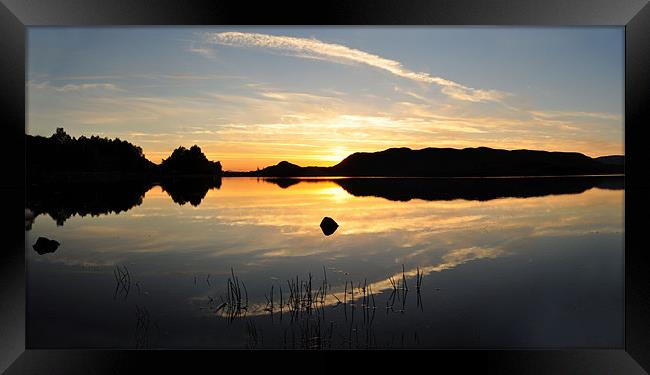 Loch Tarff Sunset. Framed Print by mary stevenson