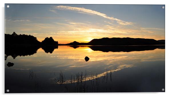 Loch Tarff Sunset. Acrylic by mary stevenson