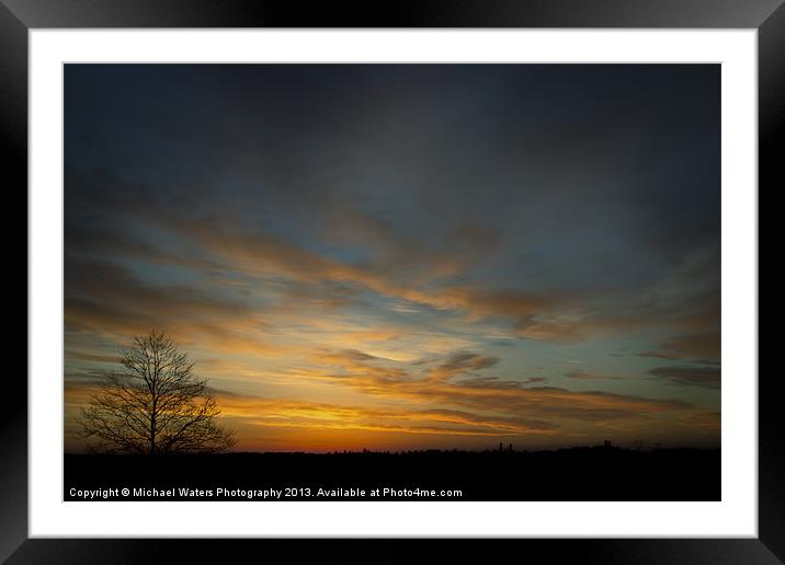 Orange Sunrise Framed Mounted Print by Michael Waters Photography