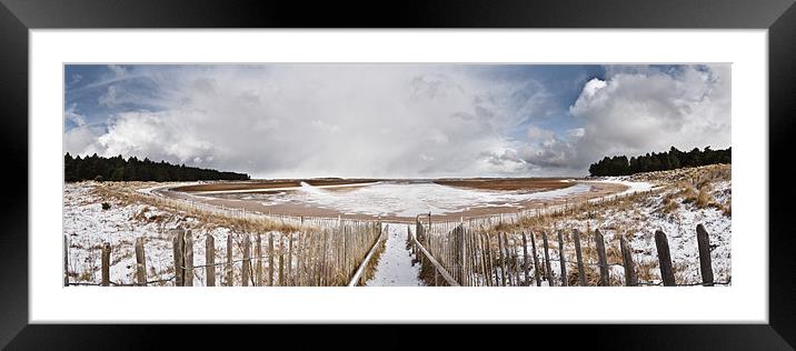Snow Storm over Holkham Beach Framed Mounted Print by Paul Macro