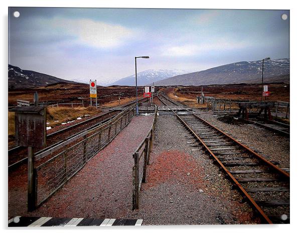 remote corrour station Acrylic by dale rys (LP)