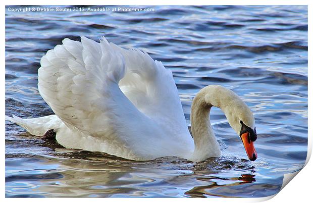 The swan dance Print by Debra Farrey