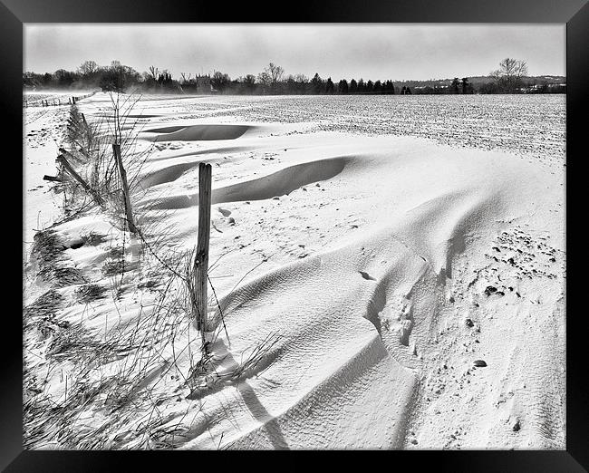 Snow drifts, snow landscape Framed Print by Dawn Cox