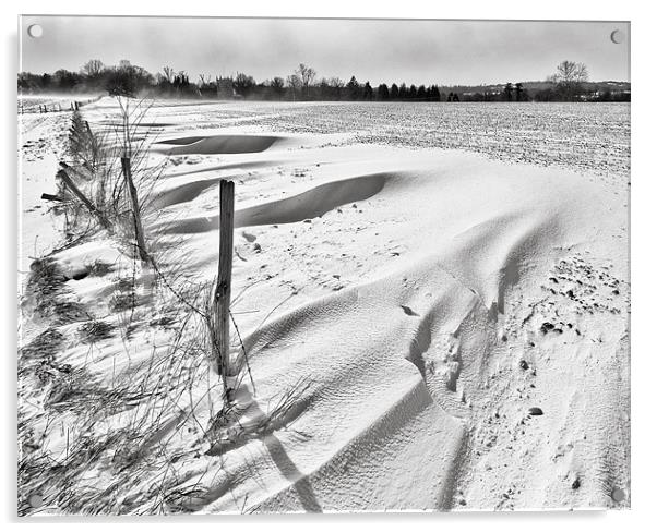 Snow drifts, snow landscape Acrylic by Dawn Cox