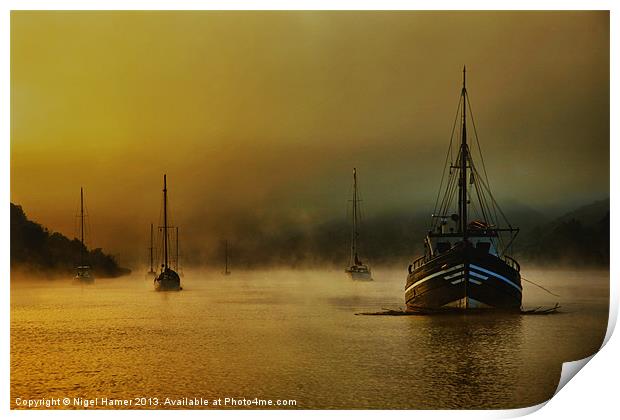 Carina In The Mist Print by Wight Landscapes