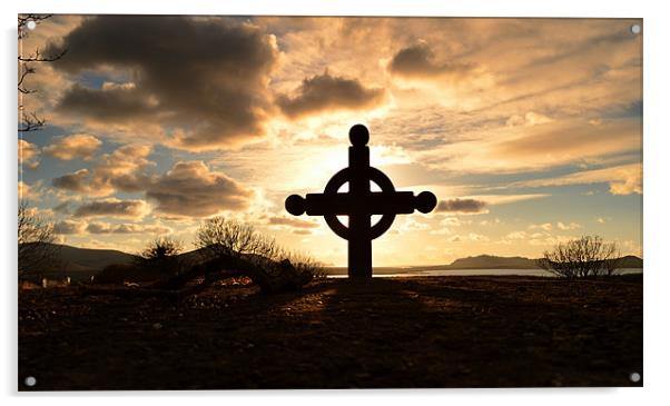 Celtic cross Acrylic by barbara walsh