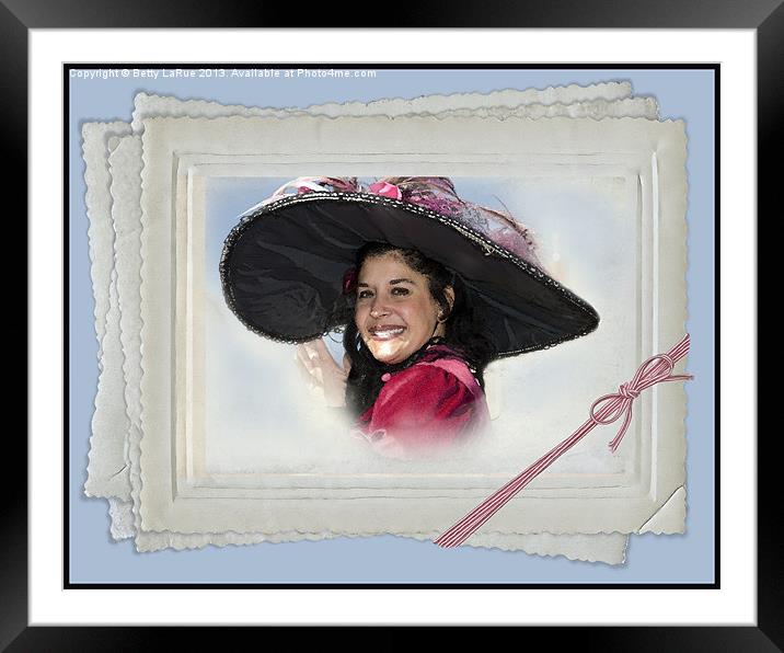 The Hat Framed Mounted Print by Betty LaRue