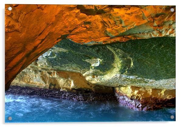 Rosh HaNikra Grottoes Acrylic by Eyal Nahmias