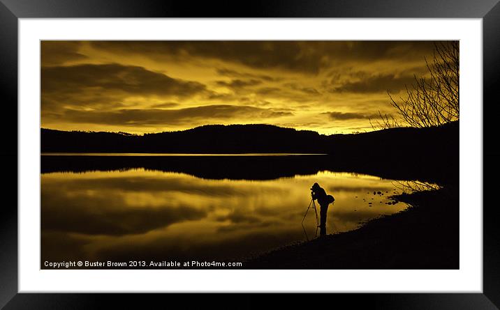 Nightime on a Scottish Loch Framed Mounted Print by Buster Brown
