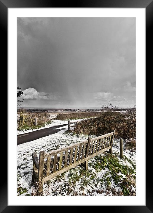 Snow Storm over Brancaster Staithe Framed Mounted Print by Paul Macro