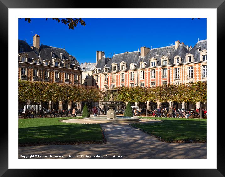 Place des Vosges, Paris Framed Mounted Print by Louise Heusinkveld