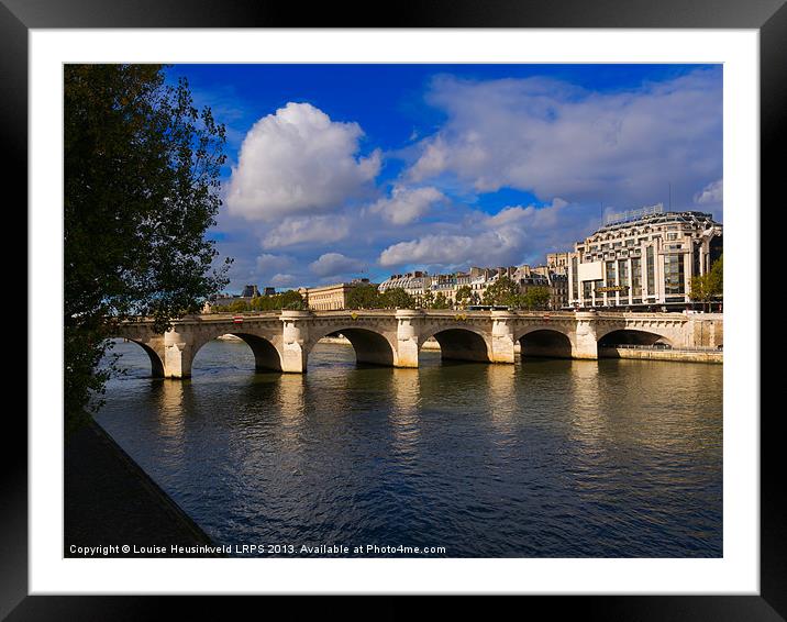 Pont Neuf over the Seine River, Paris Framed Mounted Print by Louise Heusinkveld