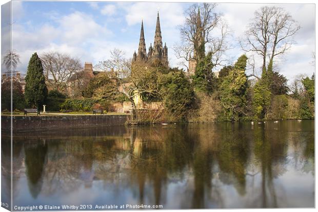 Lichfield Cathedral, Known as Three Spires Canvas Print by Elaine Whitby