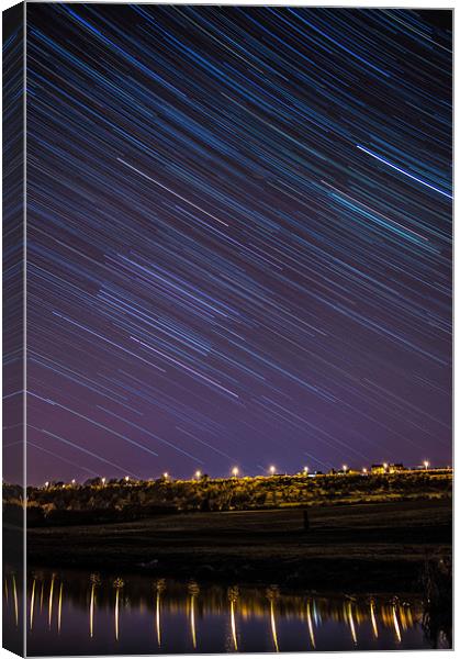The insignificant landscape, against the night sky Canvas Print by
