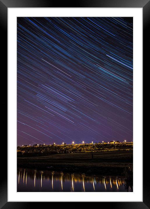 The insignificant landscape, against the night sky Framed Mounted Print by
