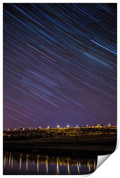 The insignificant landscape, against the night sky Print by