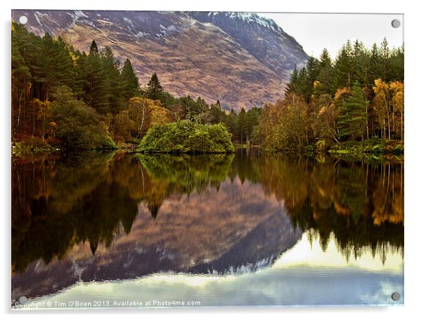 Glencoe Loch Mountain Reflection Acrylic by Tim O'Brien