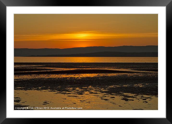 Sunset Over Kintyre Hills Scotland Framed Mounted Print by Tim O'Brien