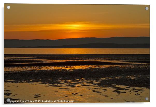 Sunset Over Kintyre Hills Scotland Acrylic by Tim O'Brien