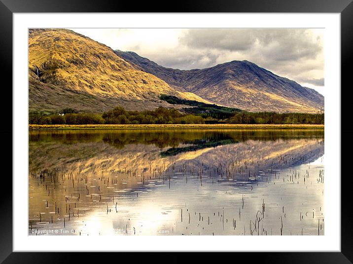 Mountain Reflected on Water Framed Mounted Print by Tim O'Brien