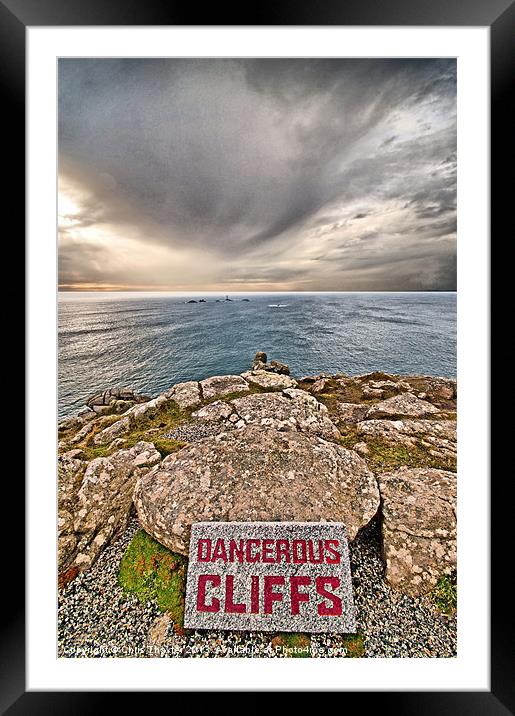 Thrilling Views of Lands End Cliffs Framed Mounted Print by Chris Thaxter