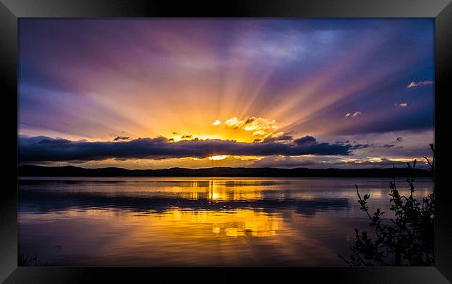 Sunset with striking rays Framed Print by Adrian Maricic