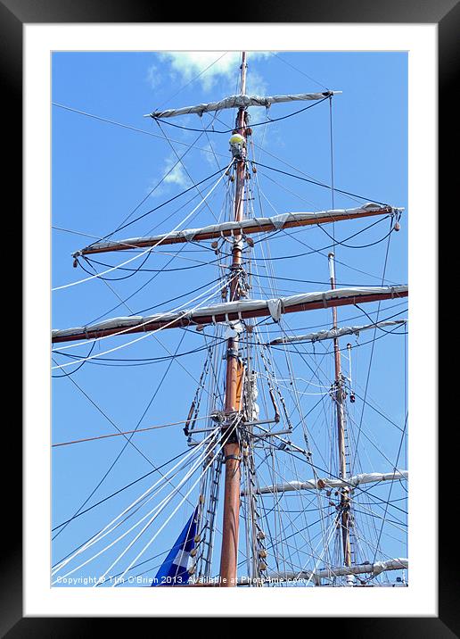Rigging of Tall Ship Framed Mounted Print by Tim O'Brien