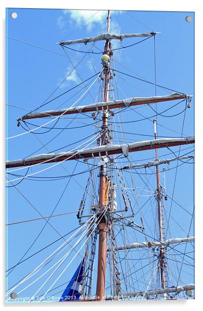 Rigging of Tall Ship Acrylic by Tim O'Brien