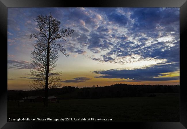 Lonely Sunset Framed Print by Michael Waters Photography