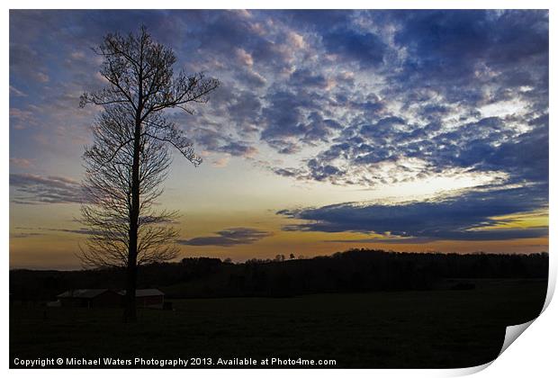 Lonely Sunset Print by Michael Waters Photography