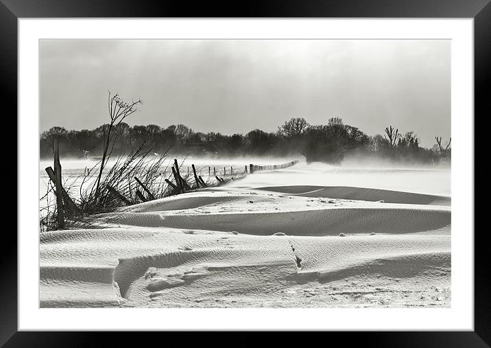 snow swept landscape Framed Mounted Print by Dawn Cox