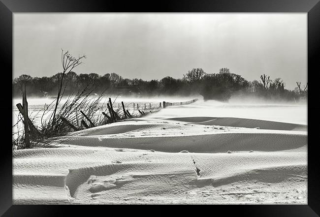 snow swept landscape Framed Print by Dawn Cox