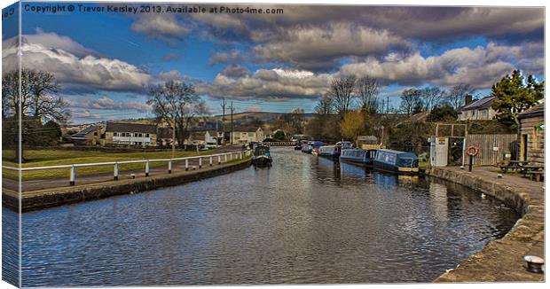 Leeds and Liverpool Canal at Bingley Canvas Print by Trevor Kersley RIP